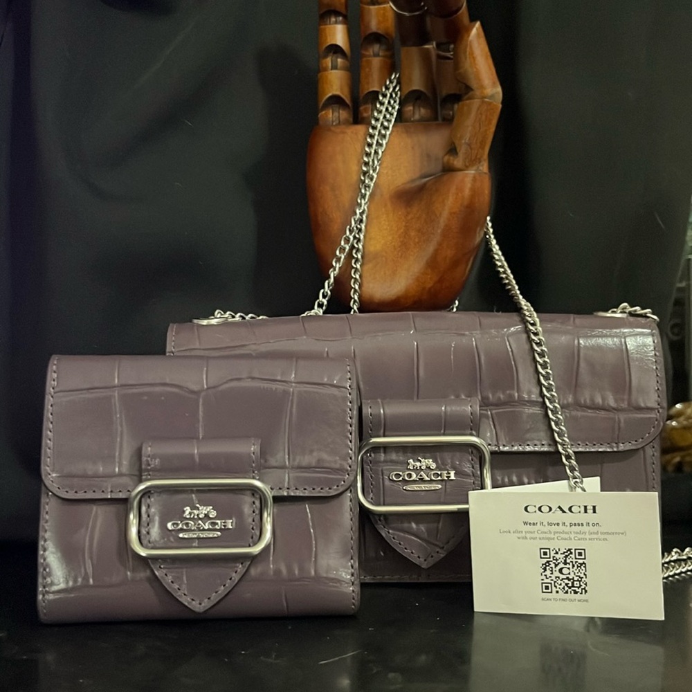 Leather coach shoulder bag